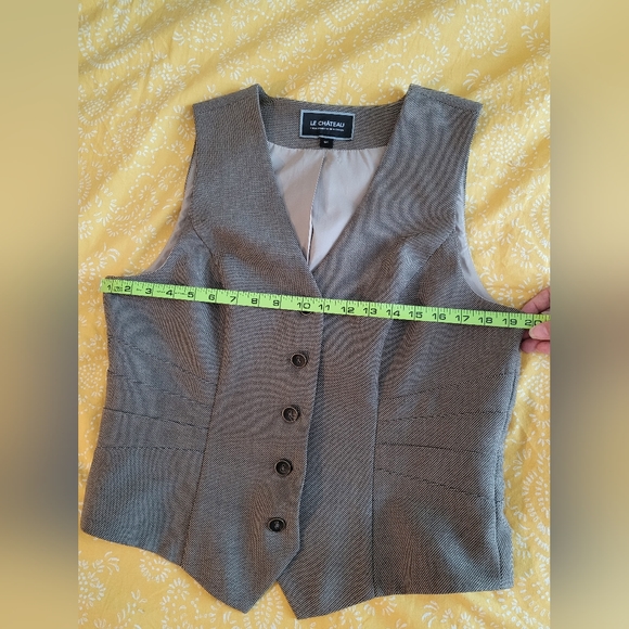 le chateau ladies suiting vest, grey-brown, US LG - Picture 11 of 13